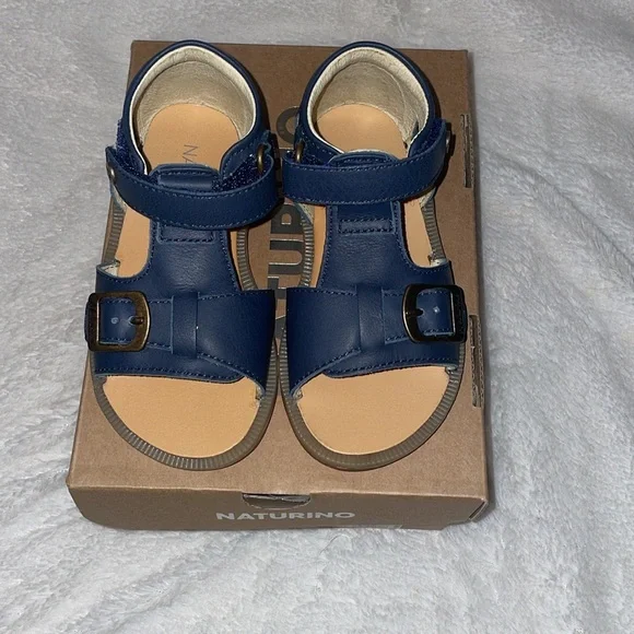 NWT NATURINO QUARZO Leather sandals with strap in Blue - Picture 9 of 15